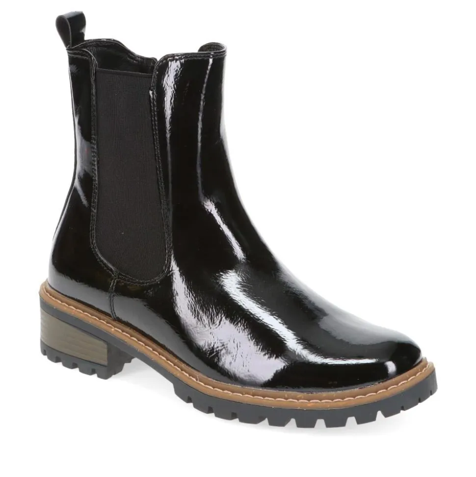 Chunky Chelsea Boots - Black Patent