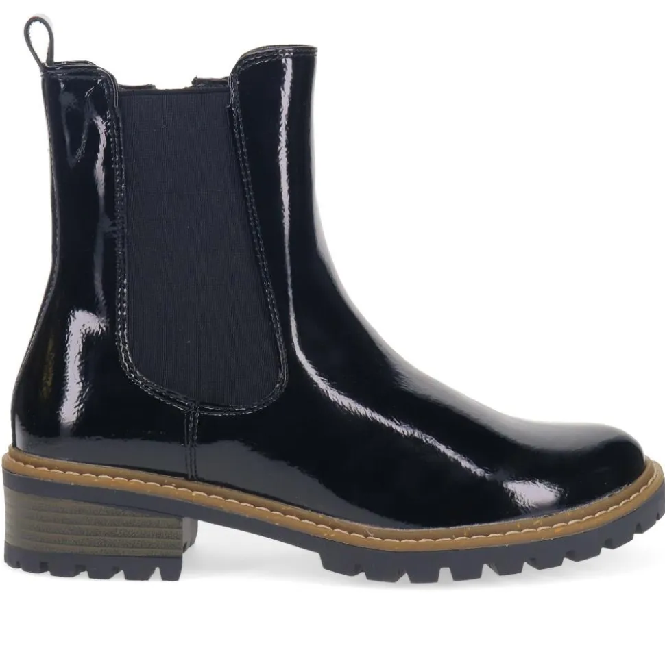 Chunky Chelsea Boots - Black Patent