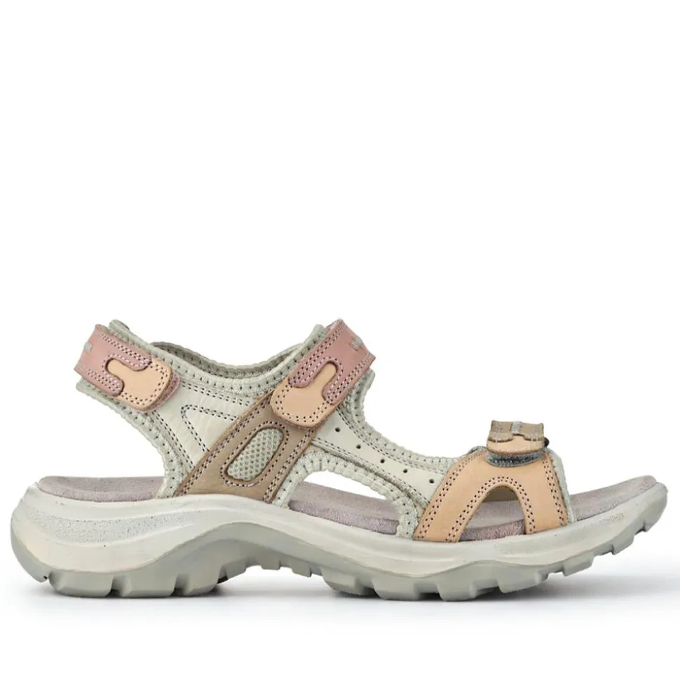 Chunky Dual Touch-Fasten Sandals - Beige Multi