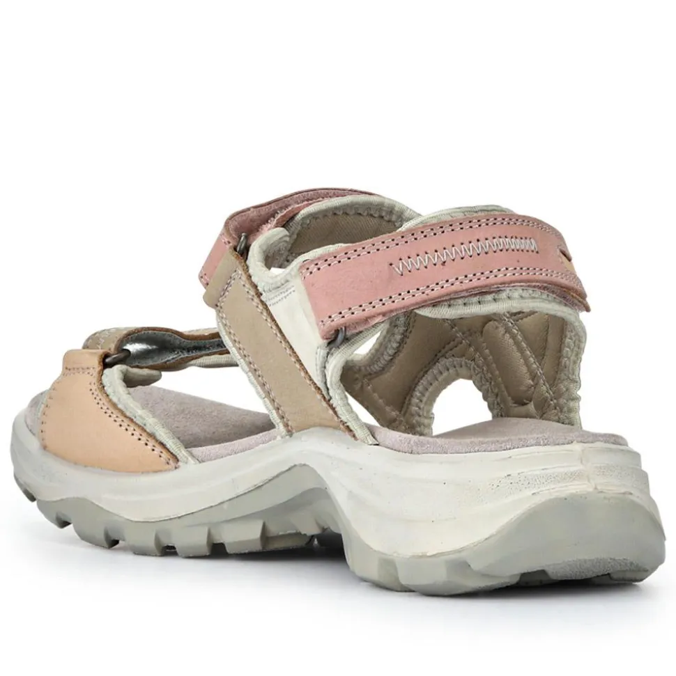 Chunky Dual Touch-Fasten Sandals - Beige Multi