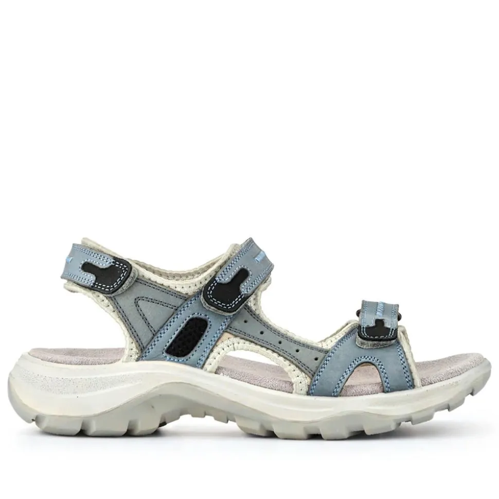 Chunky Dual Touch-Fasten Sandals - Light Blue