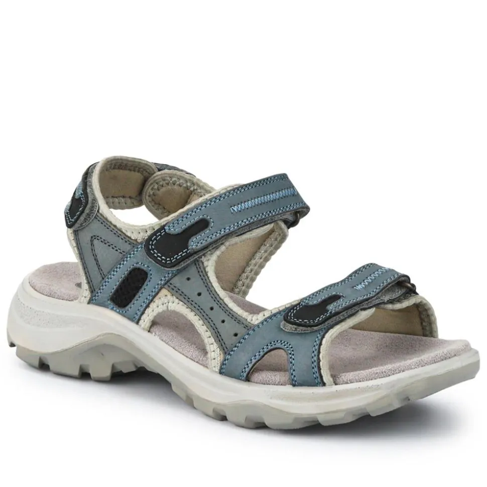 Chunky Dual Touch-Fasten Sandals - Light Blue