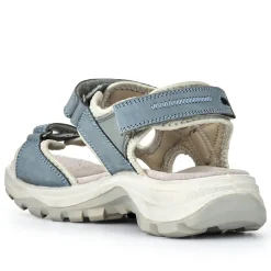 Chunky Dual Touch-Fasten Sandals - Light Blue