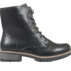 Chunky Lace-Up Ankle Boots - Black