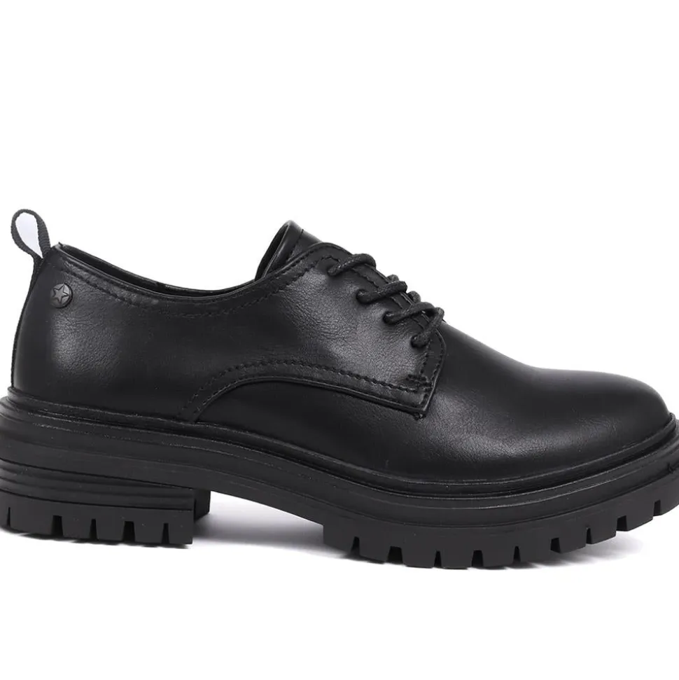 Chunky Lace-Up Shoes - Black
