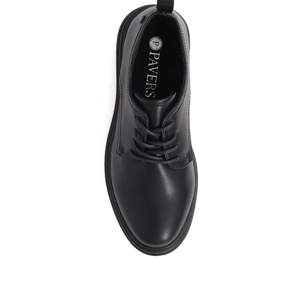 Chunky Lace-Up Shoes - Black