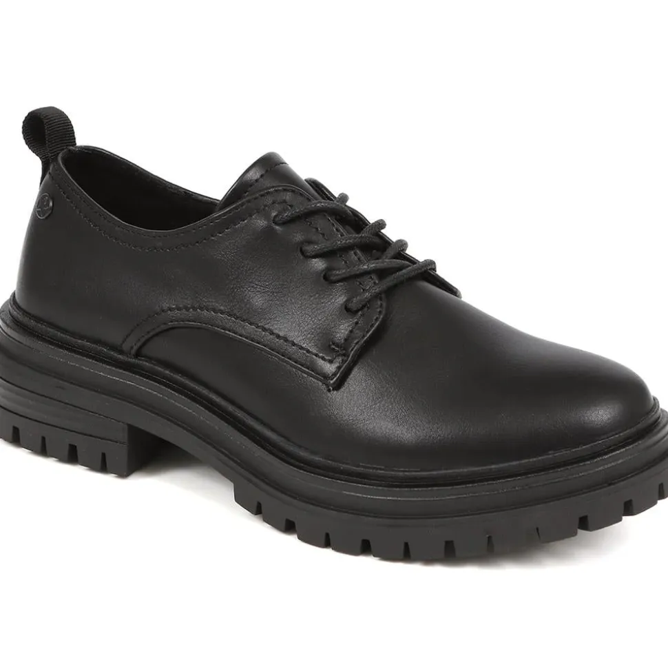 Chunky Lace-Up Shoes - Black