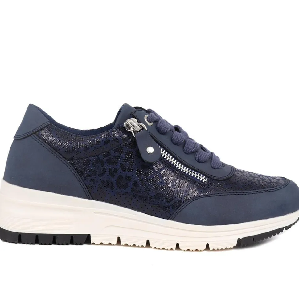 Chunky Lace-Up Trainers - Navy
