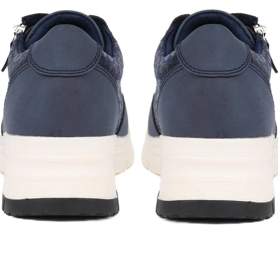 Chunky Lace-Up Trainers - Navy