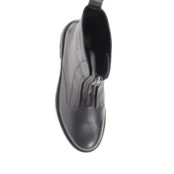 Chunky Leather Ankle Boots - Black