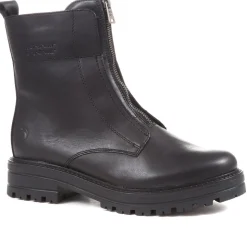 Chunky Leather Ankle Boots - Black