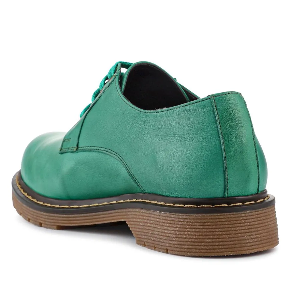 Chunky Leather Brogues - Green
