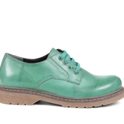 Chunky Leather Brogues - Green
