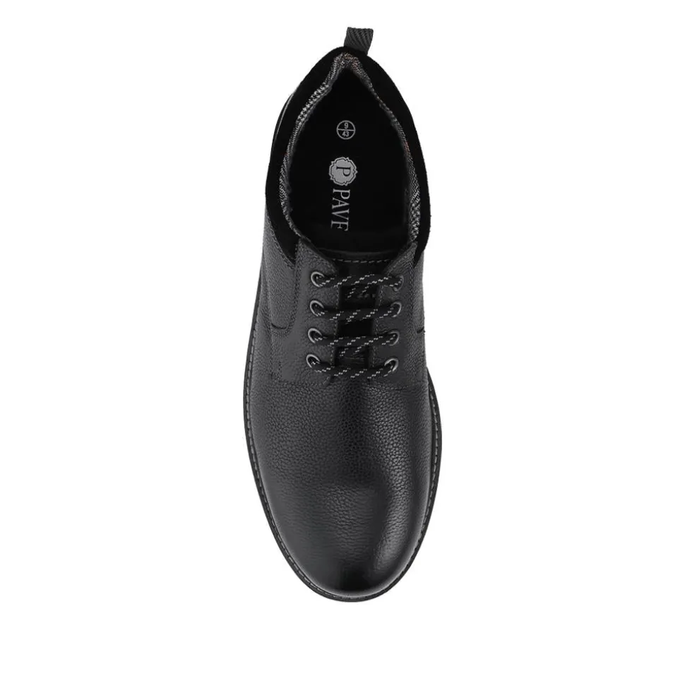 Chunky Leather Casual Lace Up Shoes - Black