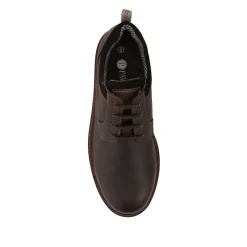 Chunky Leather Casual Lace Up Shoes - Brown