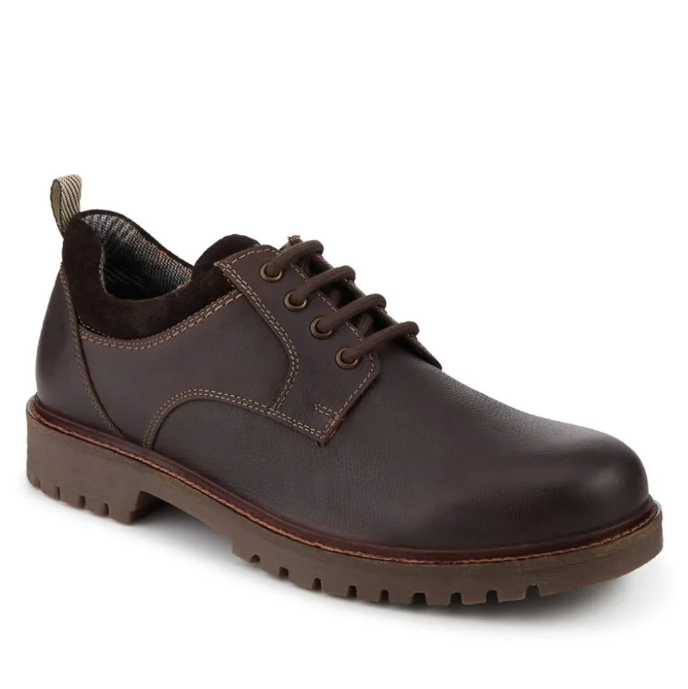 Chunky Leather Casual Lace Up Shoes - Brown