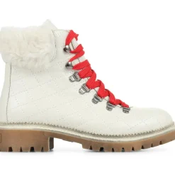 Chunky Leather Hiker Boots - Beige