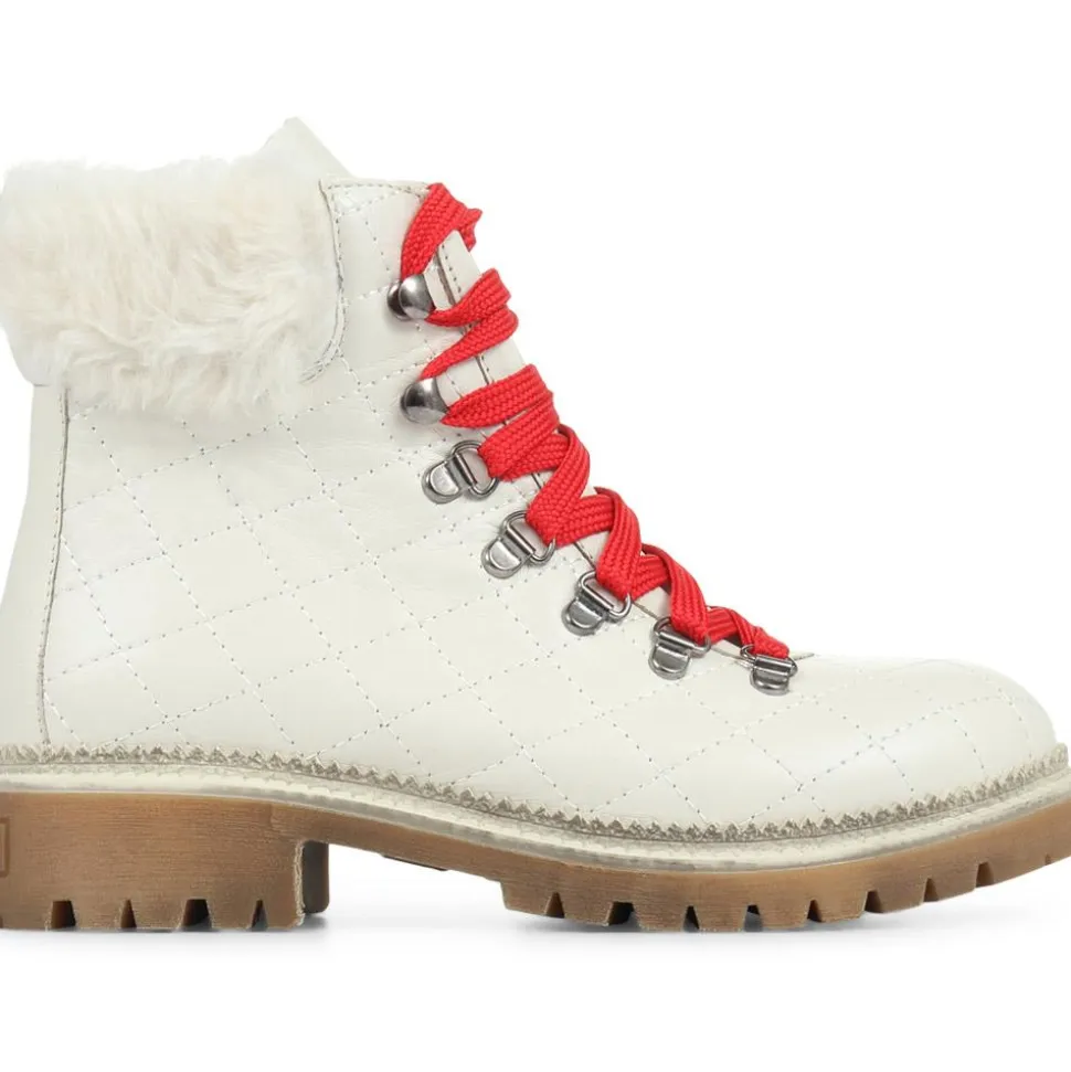 Chunky Leather Hiker Boots - Beige