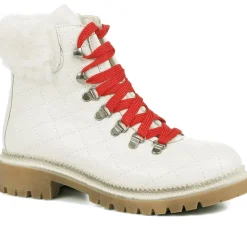Chunky Leather Hiker Boots - Beige