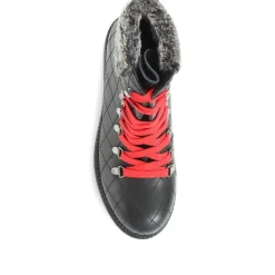Chunky Leather Hiker Boots - Black