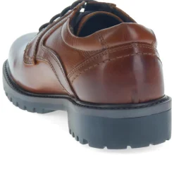 Chunky Leather Lace-up Shoes - Cognac