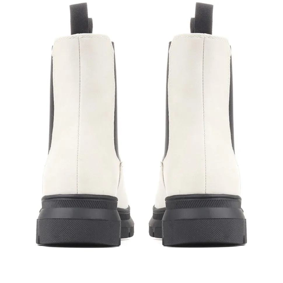 Chunky Platform Chelsea Boots - White