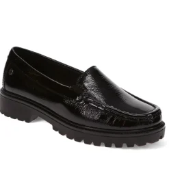 Chunky Slip-On Shoes - Black Patent