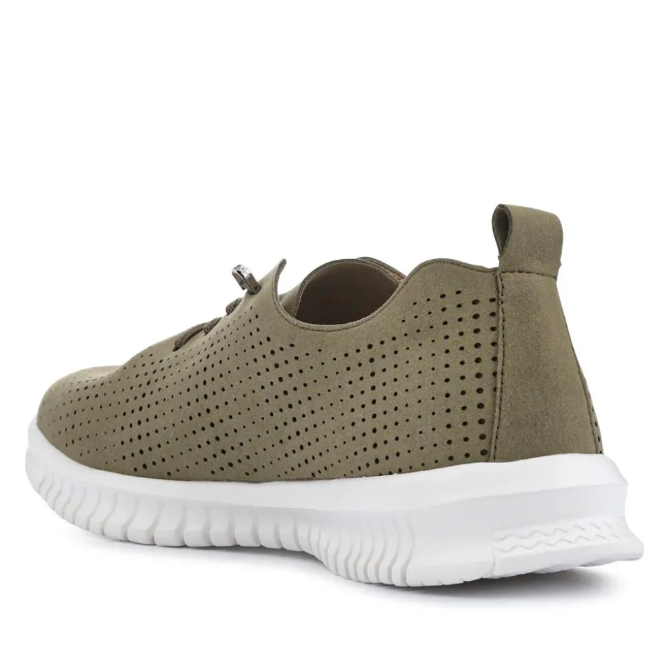 Chunky-Soled Lace-Ups - Khaki