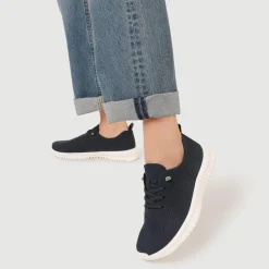 Chunky-Soled Lace-Ups - Navy