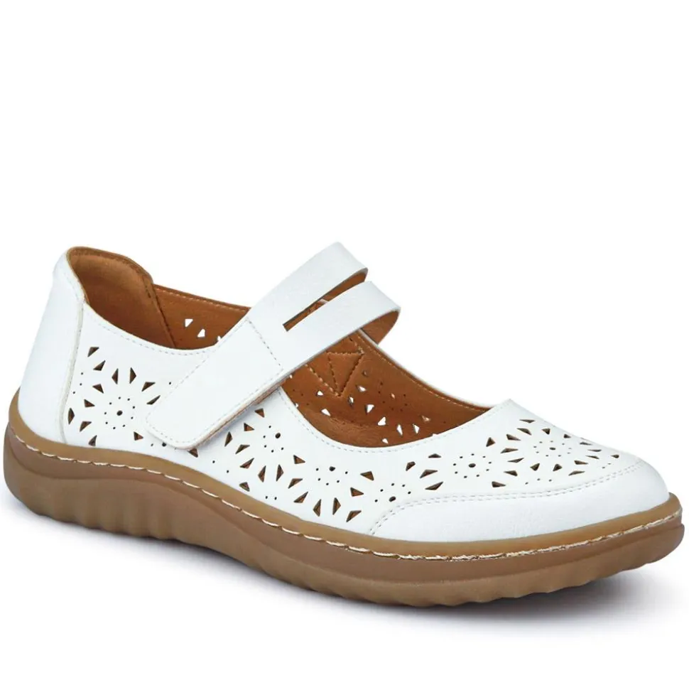 Chunky-Soled Mary Janes - White