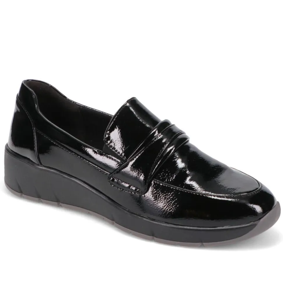 Chunky Sole Slip-on Shoes - Black Patent