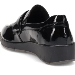 Chunky Sole Slip-on Shoes - Black Patent