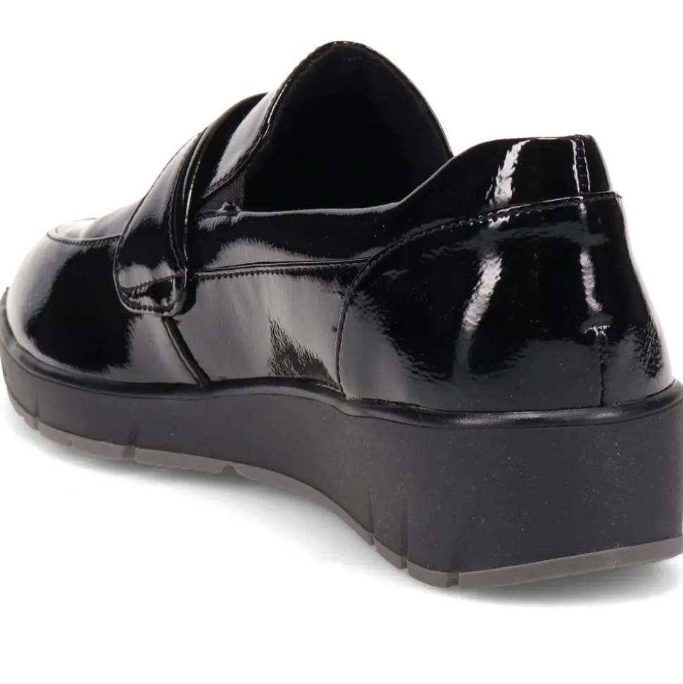 Chunky Sole Slip-on Shoes - Black Patent