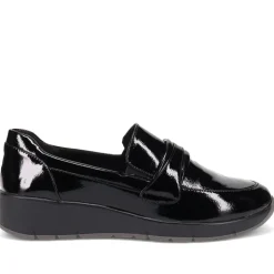 Chunky Sole Slip-on Shoes - Black Patent