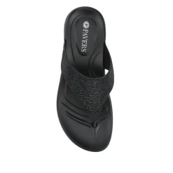 Chunky Toe Post Sandals - Black
