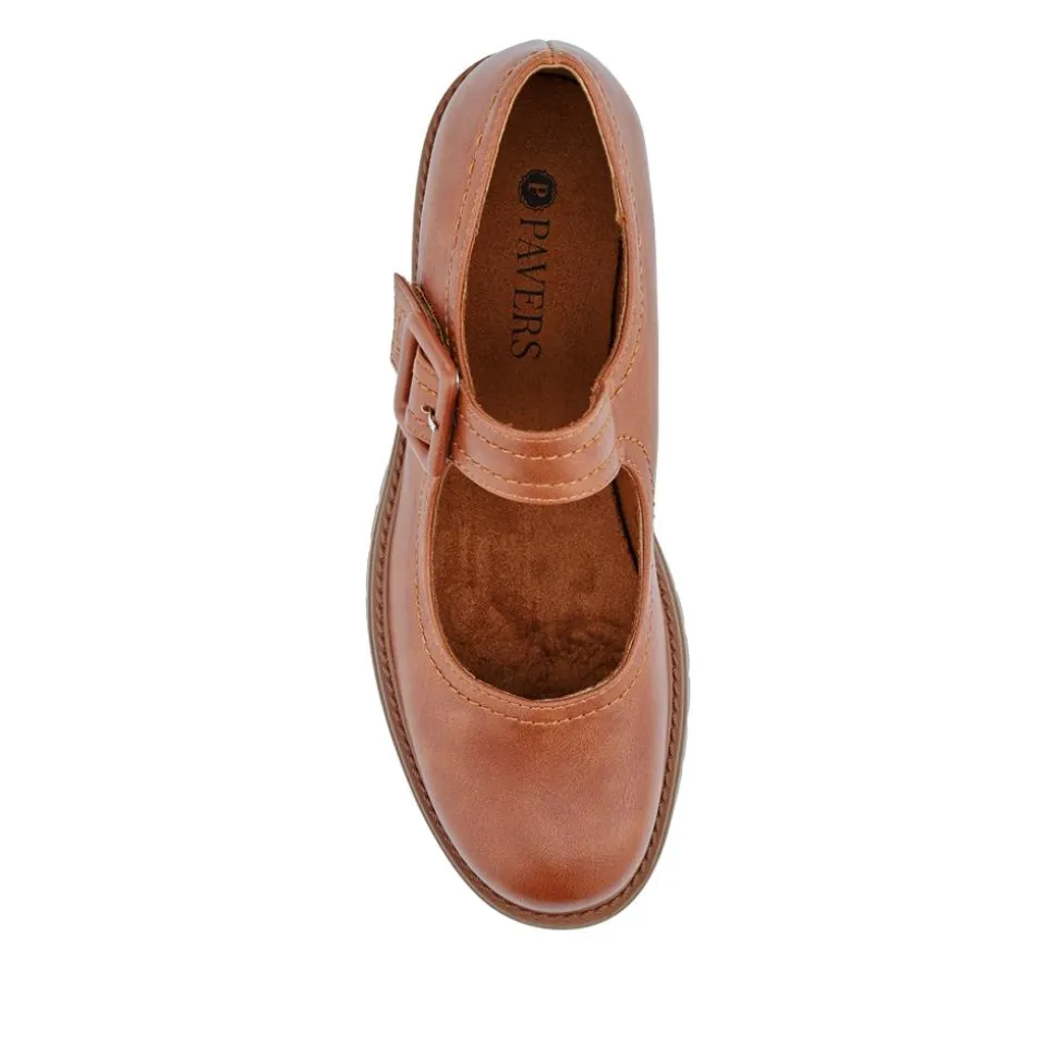 Chunky Touch-Fasten Mary Janes - Tan