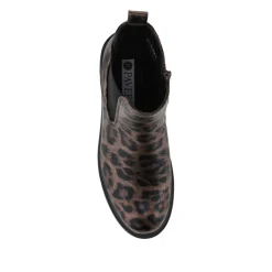 Chunky Zip Up Chelsea Boots - Brown Leopard