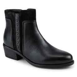 Classic Wide Fit Leather Ankle Boots - Black