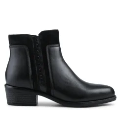 Classic Wide Fit Leather Ankle Boots - Black