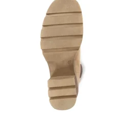 Clemenzia Block Heeled Chelsea Boots - Beige Nubuck