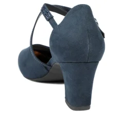 Closed-Toe Block Heels - Navy