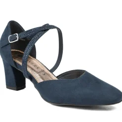 Closed-Toe Block Heels - Navy