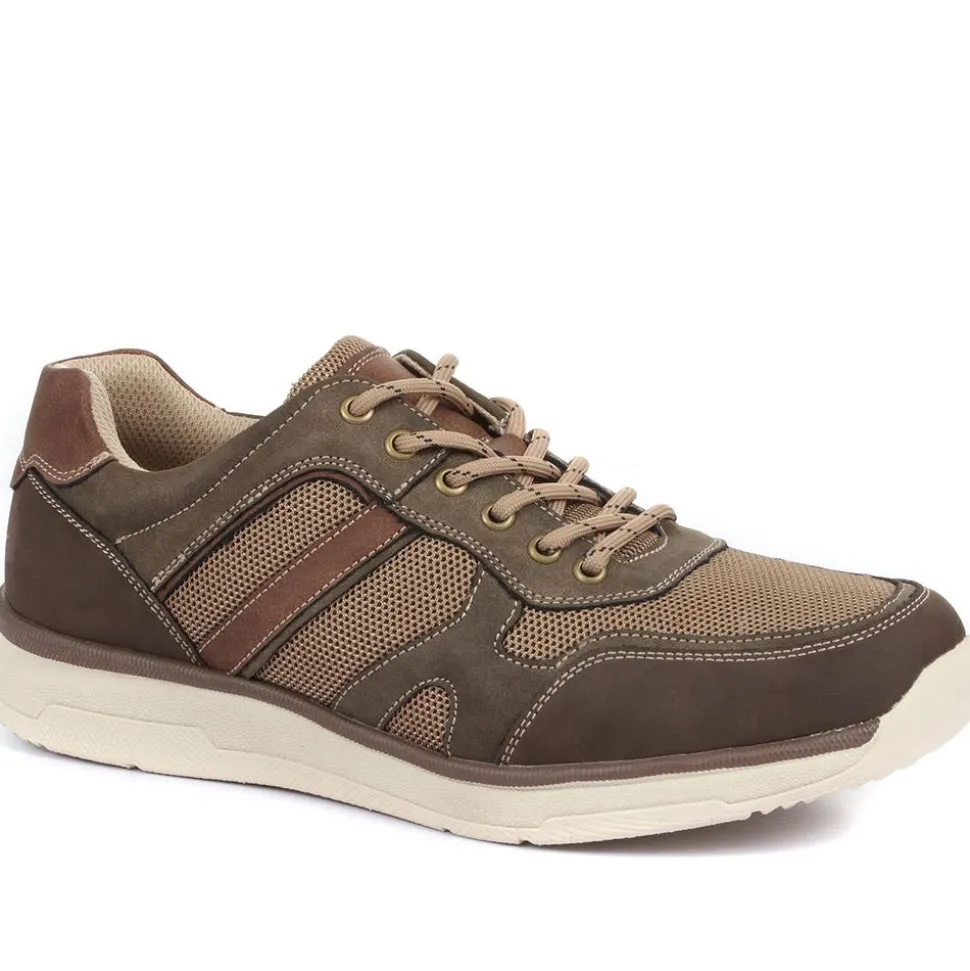 Colour Contrast Trainers - Taupe