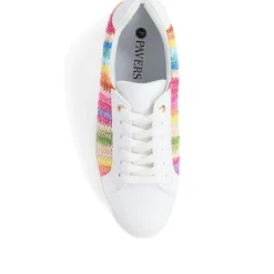Colourful Lace-Up Trainers - White Multi