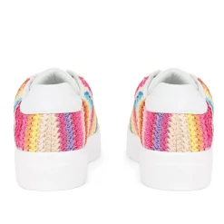 Colourful Lace-Up Trainers - White Multi