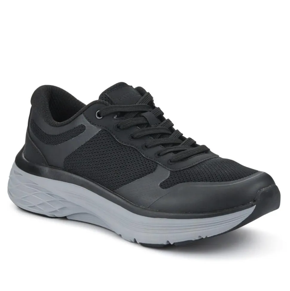 Comfortable Lace-Up Trainers - Black