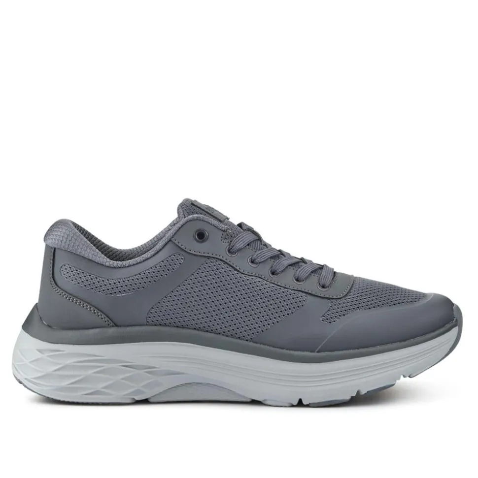 Comfortable Lace-Up Trainers - Charcoal