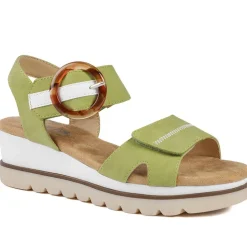 Comfortable Wedge Heel Sandals - Lime