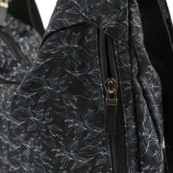 Comfort Cross Body Bag - Black Floral
