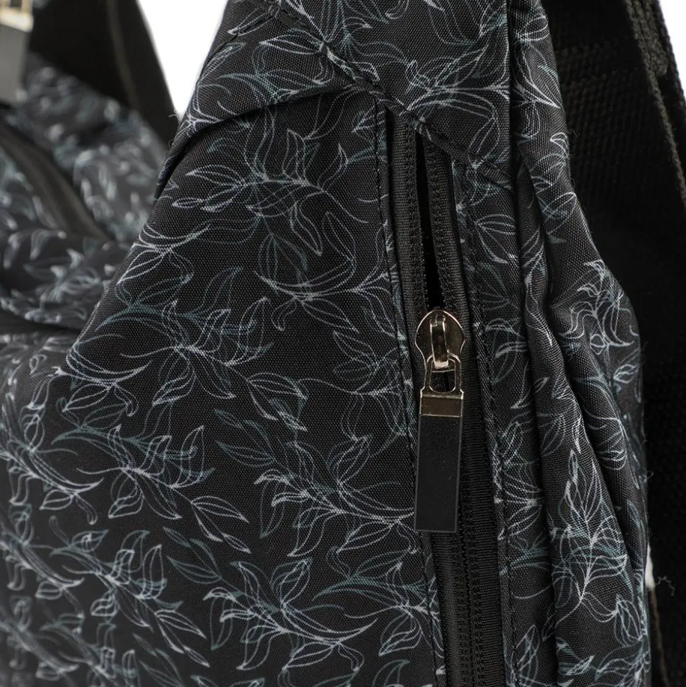 Comfort Cross Body Bag - Black Floral